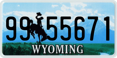 WY license plate 9955671
