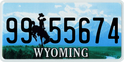 WY license plate 9955674