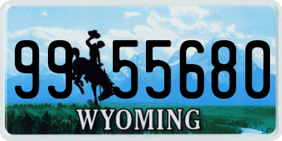 WY license plate 9955680