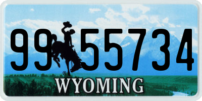 WY license plate 9955734