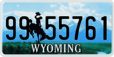 WY license plate 9955761