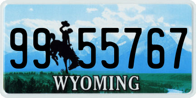 WY license plate 9955767