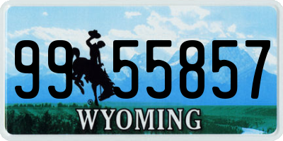 WY license plate 9955857
