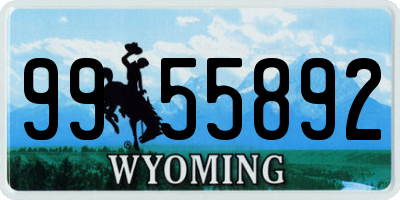 WY license plate 9955892