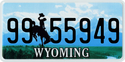 WY license plate 9955949