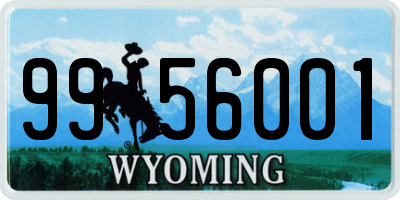 WY license plate 9956001
