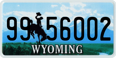 WY license plate 9956002
