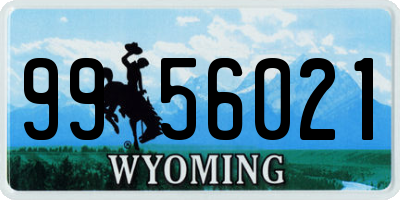 WY license plate 9956021