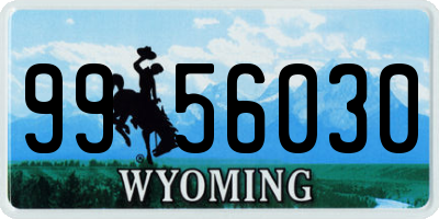 WY license plate 9956030