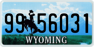 WY license plate 9956031