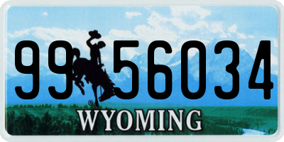 WY license plate 9956034