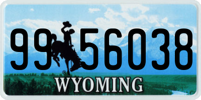 WY license plate 9956038