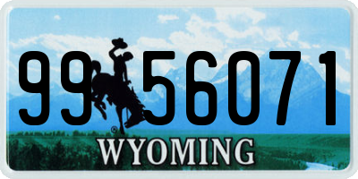 WY license plate 9956071