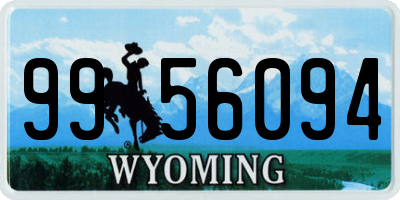 WY license plate 9956094
