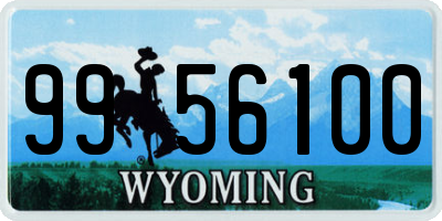 WY license plate 9956100