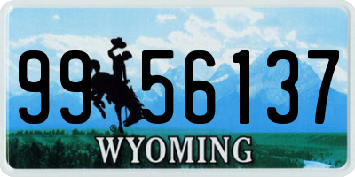 WY license plate 9956137