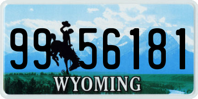 WY license plate 9956181