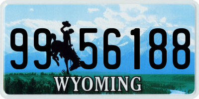 WY license plate 9956188