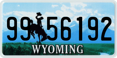 WY license plate 9956192