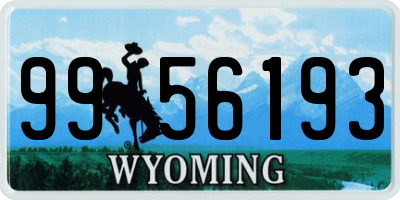 WY license plate 9956193