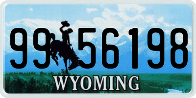 WY license plate 9956198