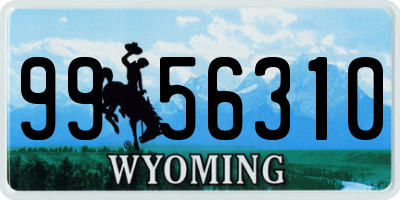 WY license plate 9956310