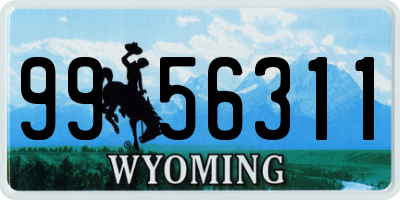 WY license plate 9956311