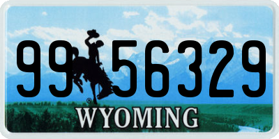 WY license plate 9956329