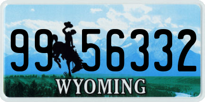 WY license plate 9956332
