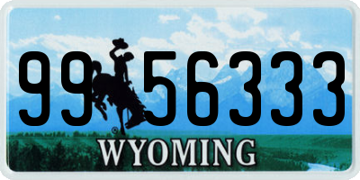 WY license plate 9956333