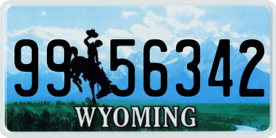 WY license plate 9956342