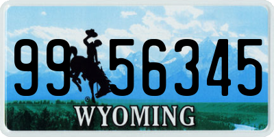 WY license plate 9956345