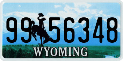 WY license plate 9956348