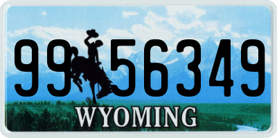 WY license plate 9956349