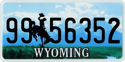 WY license plate 9956352