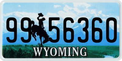WY license plate 9956360
