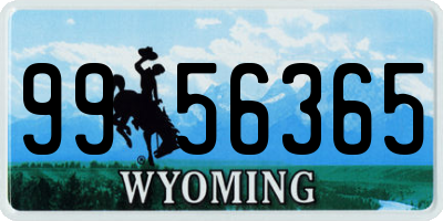 WY license plate 9956365