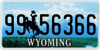 WY license plate 9956366