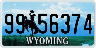 WY license plate 9956374