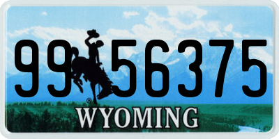 WY license plate 9956375