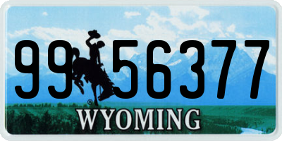 WY license plate 9956377