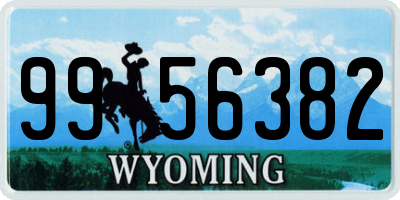 WY license plate 9956382