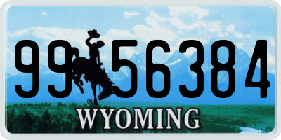 WY license plate 9956384