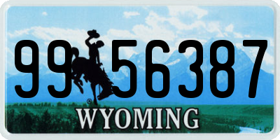 WY license plate 9956387