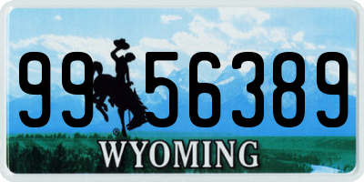 WY license plate 9956389