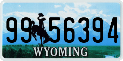 WY license plate 9956394
