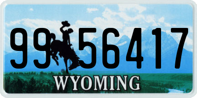 WY license plate 9956417