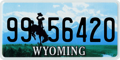 WY license plate 9956420
