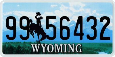 WY license plate 9956432