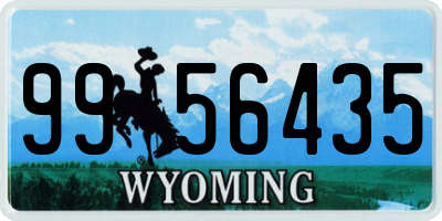 WY license plate 9956435
